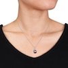 Thumbnail Image 3 of 8.0-8.5mm Black Tahitian Cultured Pearl and 0.10 CT. T.W. Diamond Spiral Pendant in Sterling Silver