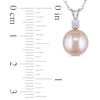 Thumbnail Image 2 of 9.0-9.5mm Dyed Pink Freshwater Cultured Pearl and White Lab-Created Sapphire Pendant in 14K White Gold