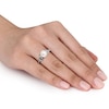 Thumbnail Image 3 of 8.0-8.5mm Freshwater Cultured Pearl and 0.06 CT. T.W. Diamond Ring in Sterling Silver