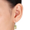 Thumbnail Image 3 of 8.0mm Cushion-Cut Lemon Quartz and Peridot Drop Earrings in Sterling Silver