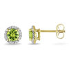 Thumbnail Image 1 of 5.0mm Peridot and Diamond Accent Frame Stud Earrings in 10K Gold