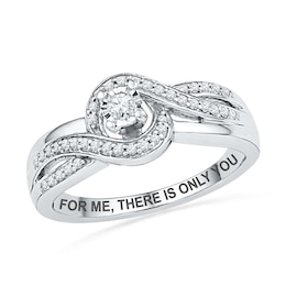 0.20 CT. T.W. Diamond Swirl Promise Ring in Sterling Silver (25 Characters)