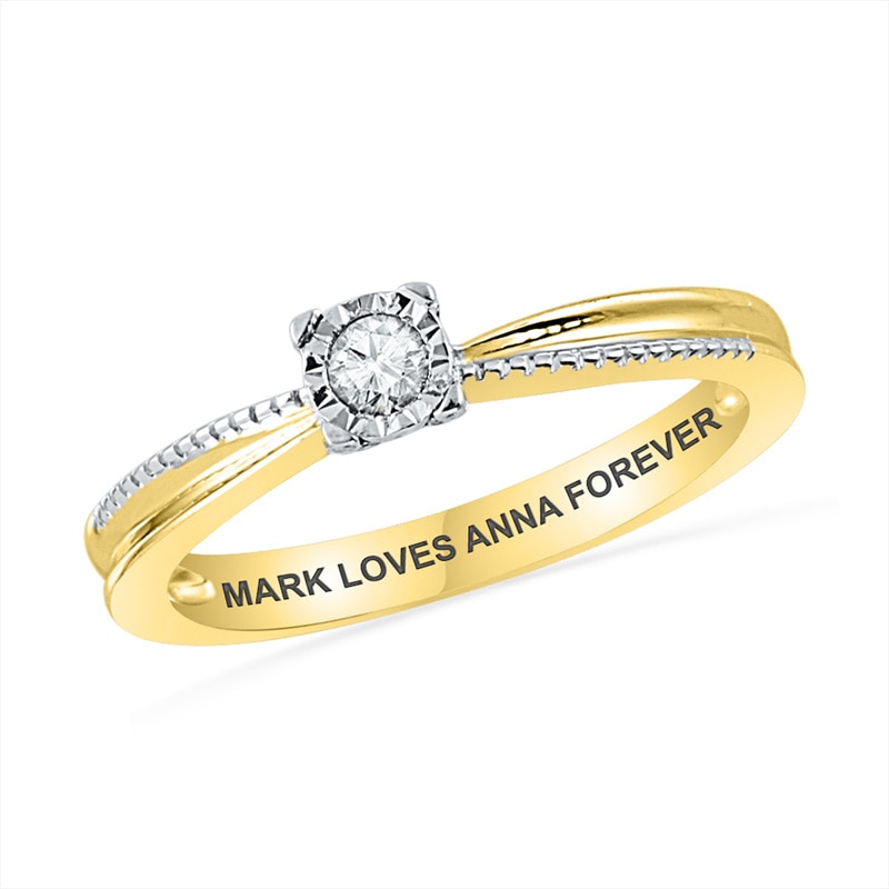 Main Image 1 of 1/10 CT. T.W. Diamond Promise Ring in 10K Gold (22 Characters)