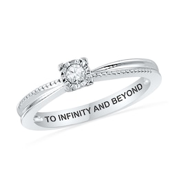 1/10 CT. Diamond Solitaire Promise Ring in 10K White Gold (1 Line)