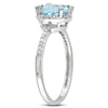 7.0mm Sky Blue Topaz and Diamond Accent Frame Ring in 10K White Gold