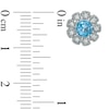 Swiss Blue Topaz and Lab-Created White Sapphire Flower Pendant and Earrings Set in Sterling Silver