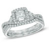 1.20 CT. T.W. Certified Canadian Princess-Cut Diamond Bridal Set in 14K White Gold (I/I2)