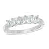 1.00 CT. T.W. Certified Canadian Princess-Cut Diamond Five Stone Anniversary Band in 14K White Gold (I/I2)