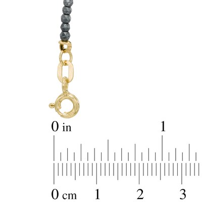 Sideways Cross Hematite Necklace in 14K Gold - 20"