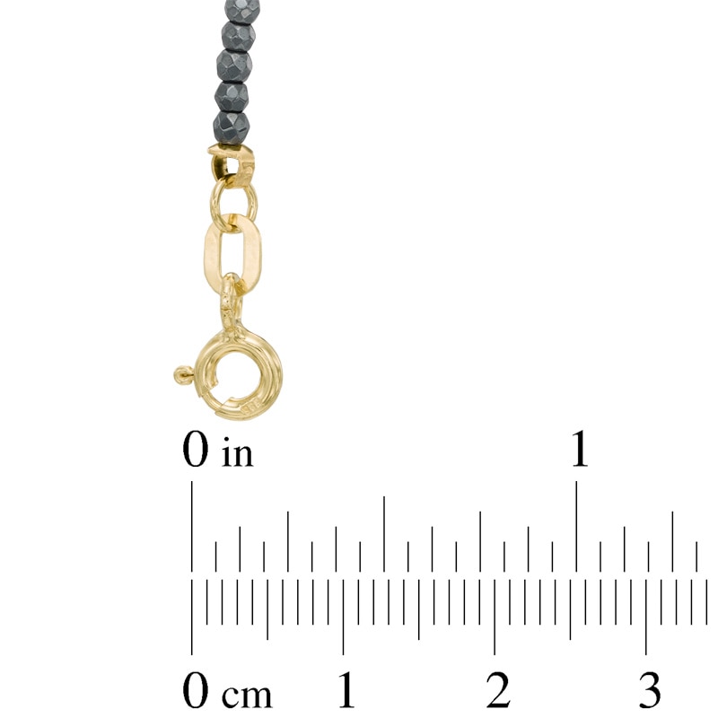 Main Image 2 of Sideways Cross Hematite Necklace in 14K Gold - 20"