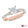 Thumbnail Image 0 of 0.58 CT. Certified Canadian Princess-Cut Diamond Solitaire Ring in 14K Two-Tone Gold (I/I1)