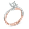 Thumbnail Image 1 of 0.58 CT. Certified Canadian Princess-Cut Diamond Solitaire Ring in 14K Two-Tone Gold (I/I1)