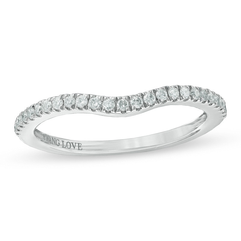 Vera Wang Love Collection 0.15 CT. T.W. Diamond Contour Wedding Band in 14K White Gold