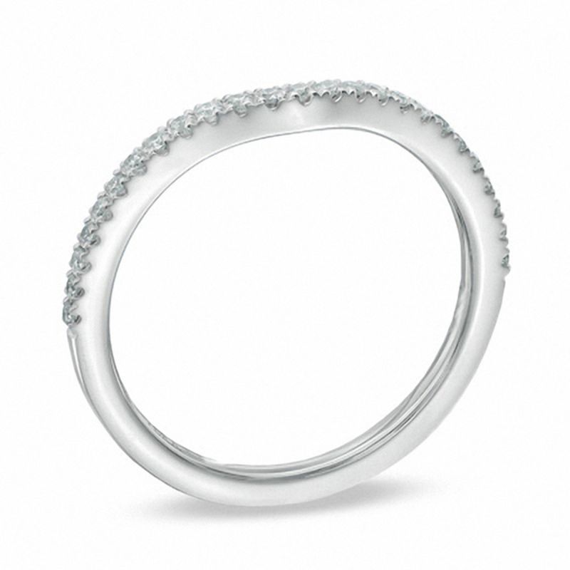 Vera Wang Love Collection 0.15 CT. T.W. Diamond Contour Wedding Band in 14K White Gold