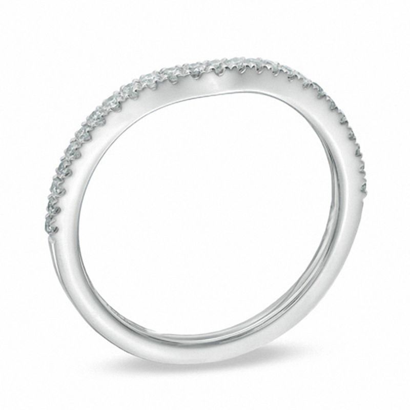 Main Image 2 of Vera Wang Love Collection 0.15 CT. T.W. Diamond Contour Wedding Band in 14K White Gold