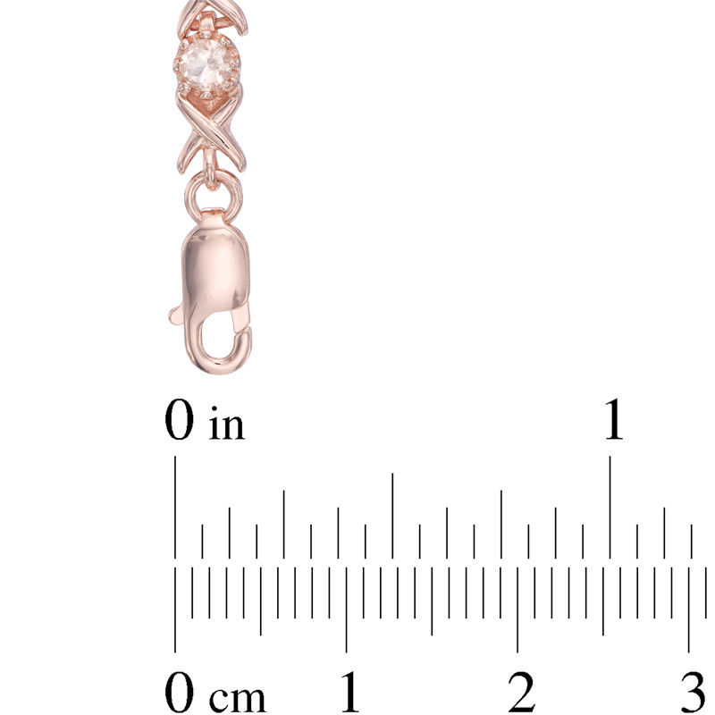 Main Image 2 of Morganite "XO" Bracelet in Sterling Silver with 18K Rose Gold Plate - 7.25"