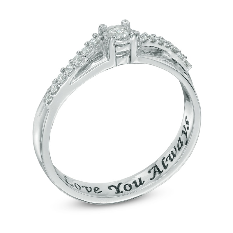 1/6 CT. T.W. Diamond Promise Ring in 10K White Gold (15 Characters)