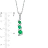 Thumbnail Image 2 of Lab-Created Emerald Three Stone Swirl Pendant in 10K White Gold