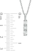 Lab-Created White Sapphire Three Stone Pendant in 10K White Gold