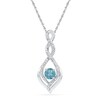 5.0mm Aquamarine and Diamond Accent Infinity Twist Pendant in 10K White Gold