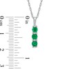 Thumbnail Image 2 of Lab-Created Emerald Three Stone Pendant in 10K White Gold