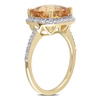 Thumbnail Image 2 of 10.0mm Cushion-Cut Citrine and 0.10 CT. T.W. Diamond Frame Ring in 10K Gold