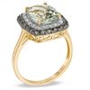 Thumbnail Image 1 of Cushion-Cut Green and Smoky Quartz with Diamond Accent Ring in 10K Gold