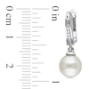 Thumbnail Image 1 of 8.0 - 8.5mm Cultured Freshwater Pearl and 0.05 CT. T.W. Diamond Drop Earrings in Sterling Silver
