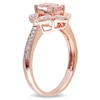 Thumbnail Image 1 of Cushion-Cut Morganite and 0.09 CT. T.W. Diamond Vintage-Style Ring in 10K Rose Gold