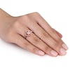 Thumbnail Image 2 of Cushion-Cut Morganite and 0.09 CT. T.W. Diamond Vintage-Style Ring in 10K Rose Gold