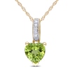 6.0mm Heart-Shaped Peridot and Diamond Accent Pendant in 10K Gold - 17"