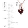 Thumbnail Image 1 of 7.0mm Heart-Shaped Garnet and Diamond Accent Pendant in 10K Rose Gold - 17"