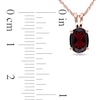 Thumbnail Image 2 of Oval Garnet Pendant in 10K Rose Gold - 17"