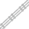 Thumbnail Image 1 of 0.75 CT. T.W. Diamond Triple Row Art Deco-Inspired Bracelet in 10K White Gold