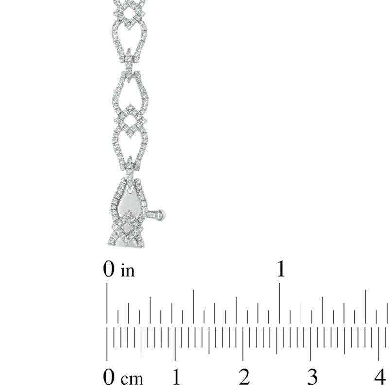 0.75 CT. T.W. Diamond Alternating Square Bracelet in 10K White Gold