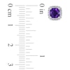 Thumbnail Image 1 of 5.0mm Cushion-Cut Amethyst and 0.09 CT. T.W. Diamond Stud Earrings in 10K White Gold