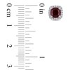 Thumbnail Image 2 of 5.0mm Cushion-Cut Garnet and 0.09 CT. T.W. Diamond Stud Earrings in 10K White Gold