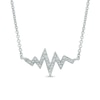 Thumbnail Image 1 of Diamond Accent Heartbeat Necklace in Sterling Silver