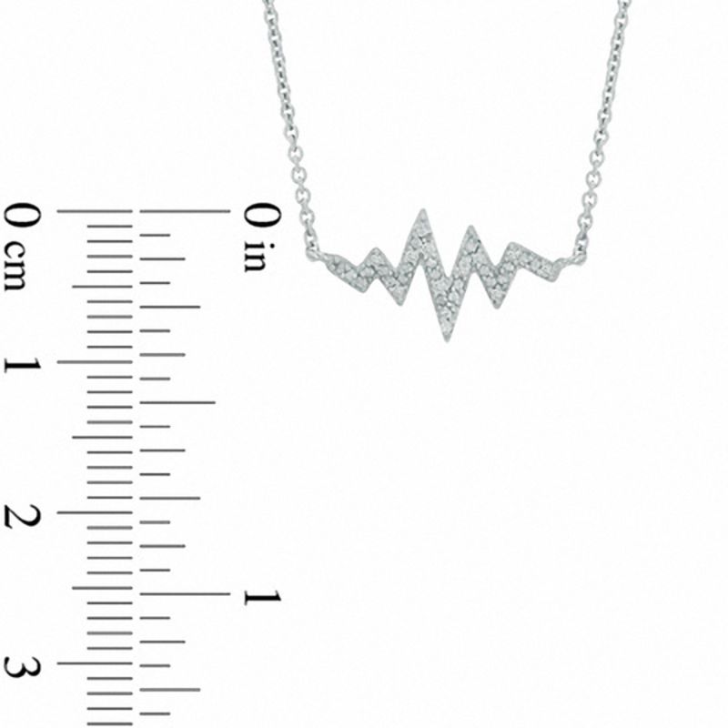 My Daily Styles 925 Sterling Silver White CZ Womens Heartbeat Pendant Necklace
