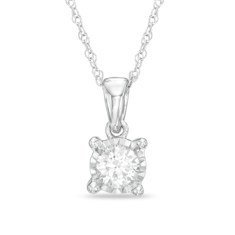 0.25 CT. Diamond Solitaire Pendant in 10K White Gold | Peoples Jewellers
