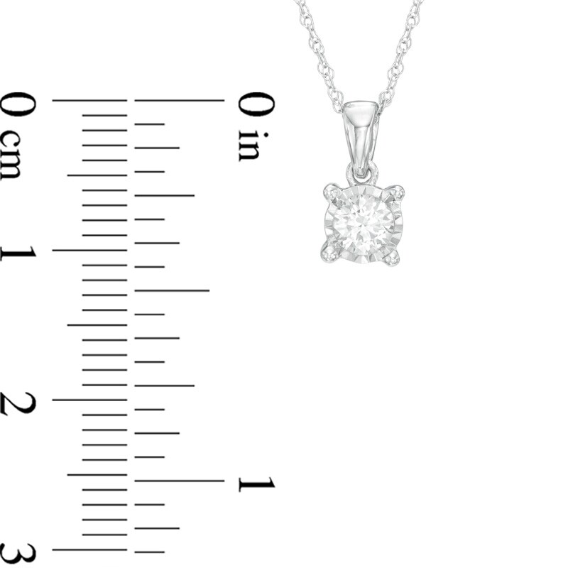 Main Image 2 of 0.25 CT. Diamond Solitaire Pendant in 10K White Gold (J/I3)