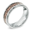 Men's 8.0mm Celtic Knot Comfort Fit Tri-Tone Stainless Steel Wedding Band - Size 10