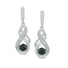 Thumbnail Image 0 of 0.10 CT. T.W. Enhanced Black and White Diamond Beaded Infinity Drop Earrings in Sterling Silver