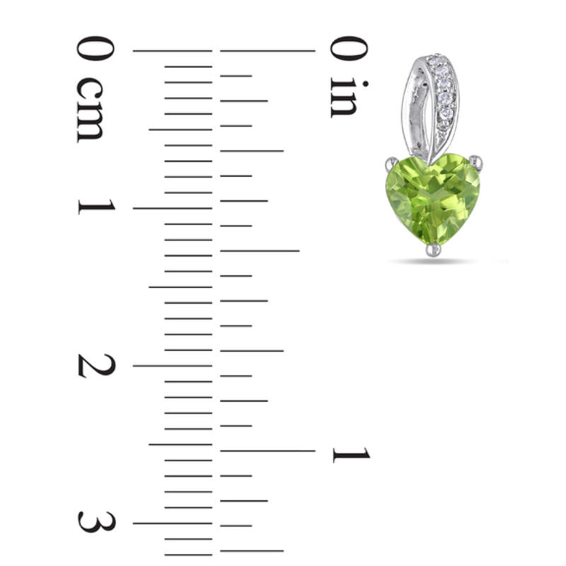 6.0mm Heart-Shaped Peridot and Diamond Accent Stud Earrings in 10K White Gold
