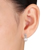 Thumbnail Image 2 of 7.5 - 8.0mm Cultured Freshwater Pearl and Diamond Accent Drop Earrings in 10K White Gold