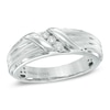 Vera Wang Love Collection Men's 0.12 CT. T.W. Diamond Wedding Band in 14K White Gold