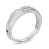 Thumbnail Image 2 of Vera Wang Men's 0.07 CT. T.W. Diamond Wedding Band in 14K White Gold