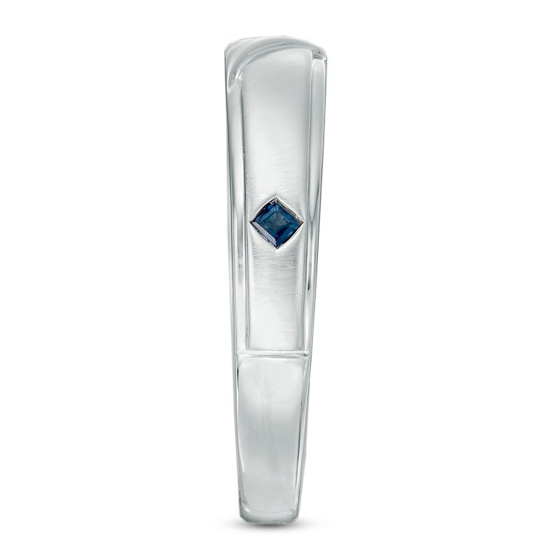 Main Image 3 of Vera Wang Men's 0.07 CT. T.W. Diamond Wedding Band in 14K White Gold