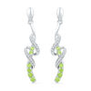 Thumbnail Image 0 of Peridot and Diamond Accent Swirl Drop Earrings in Sterling Silver