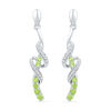 Thumbnail Image 1 of Peridot and Diamond Accent Swirl Drop Earrings in Sterling Silver